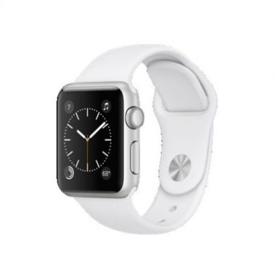 38mm Silver Aluminum Case with White Sport Band